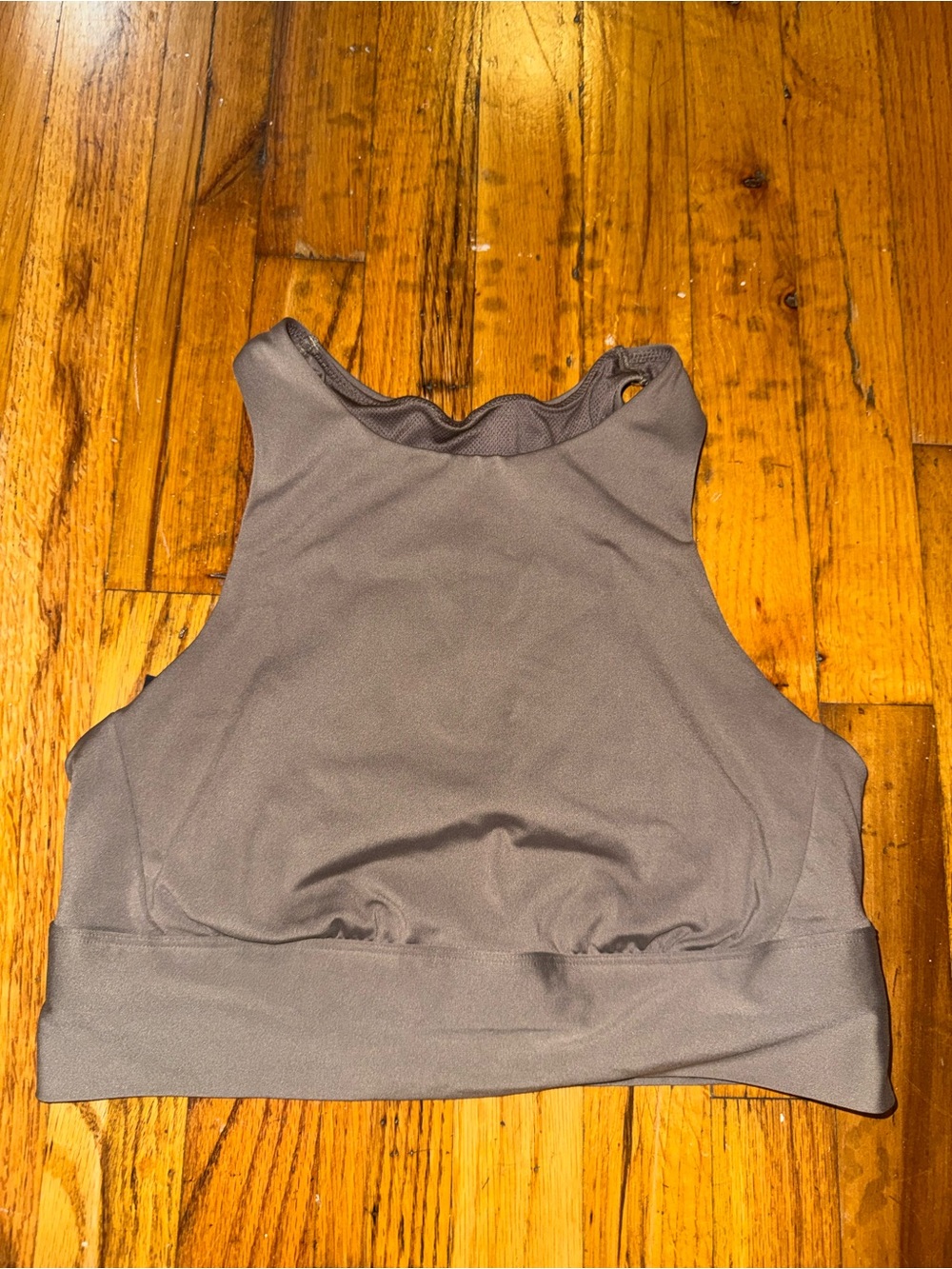 High Neck Sports Bra in Taupe (No Pads)